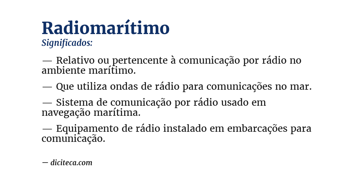 Significado de radiomarítimo