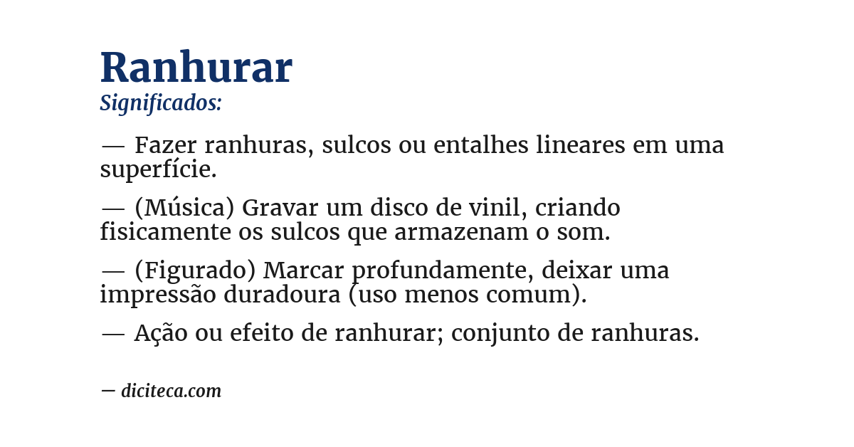 Significado de ranhurar