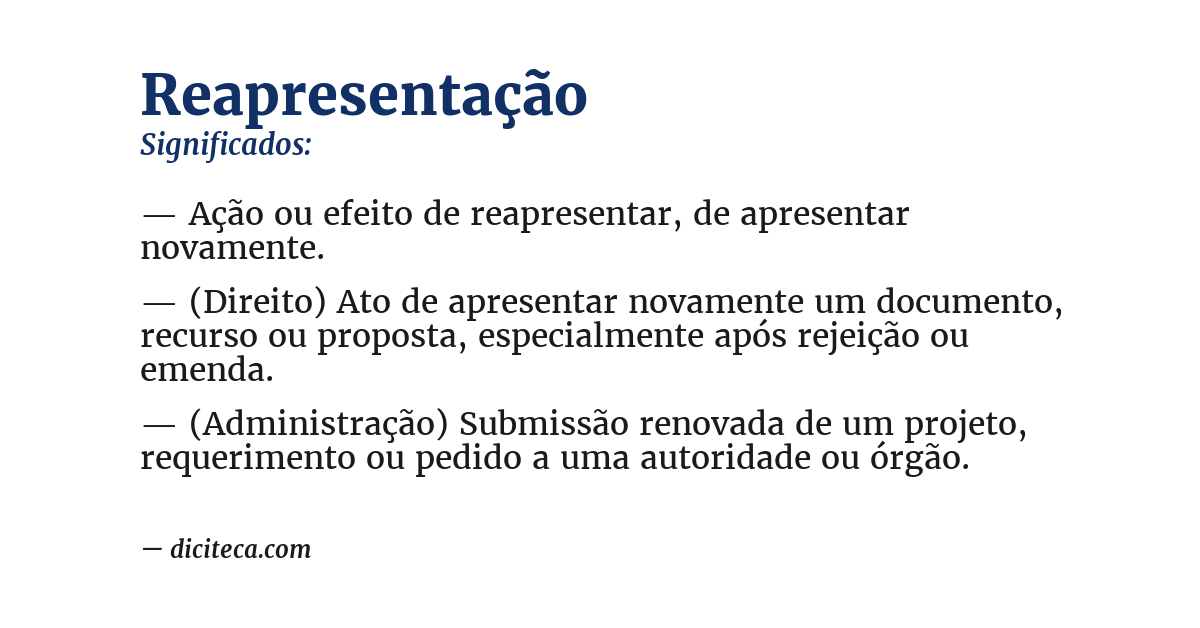 Significado de reapresentação