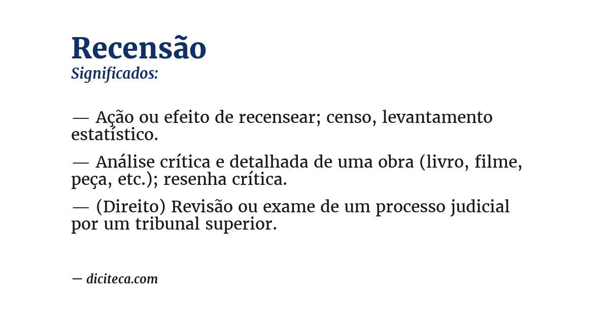 Significado de recensão