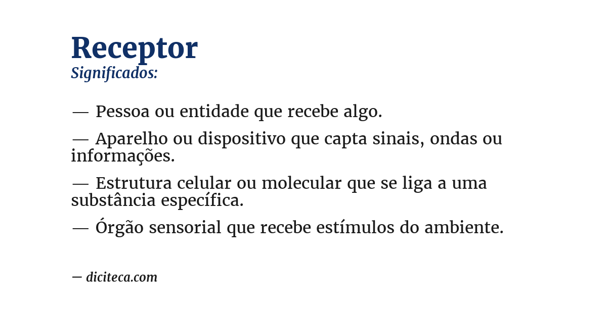 Significado de receptor