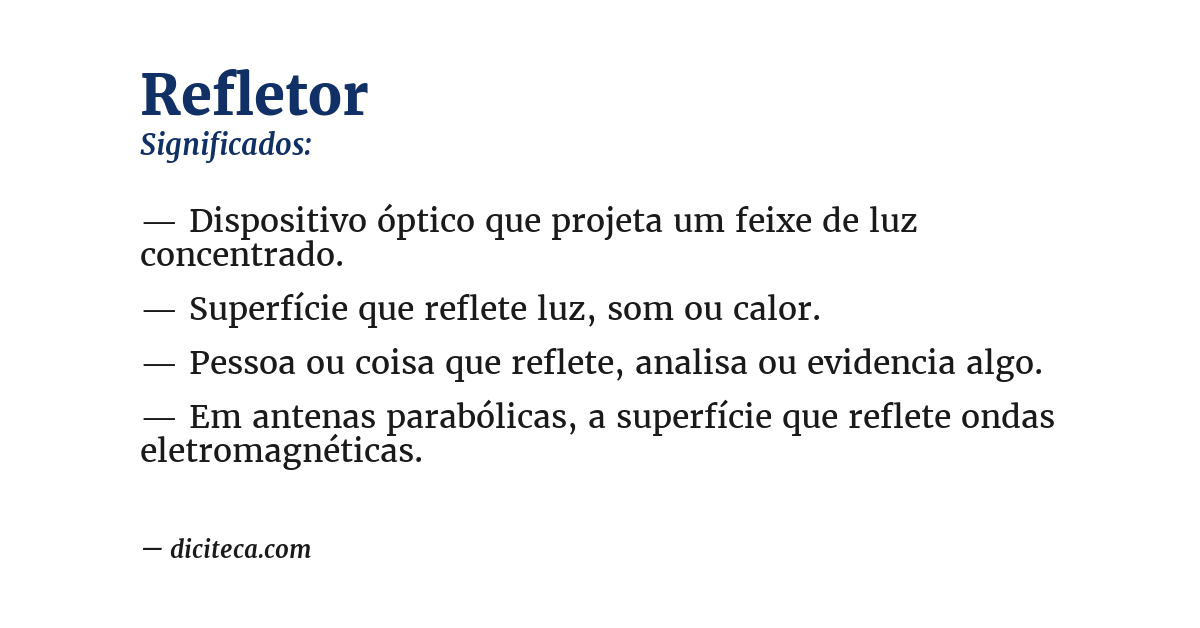 Significado de refletor