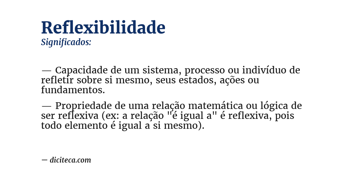 Significado de reflexibilidade