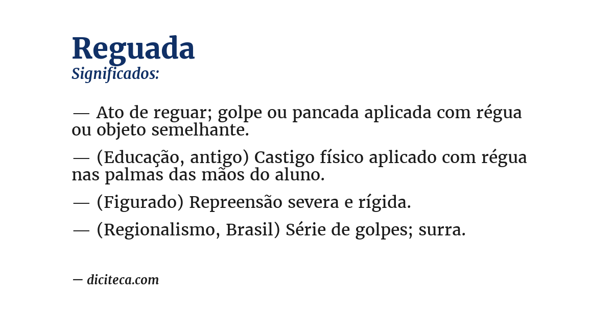 Significado de reguada