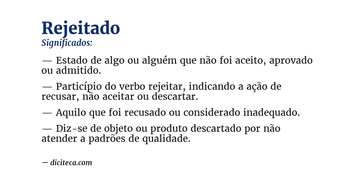 Significado de rejeitado