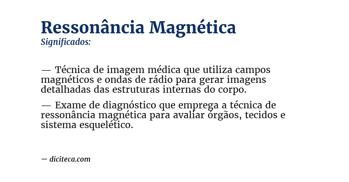 Significado de ressonância magnética