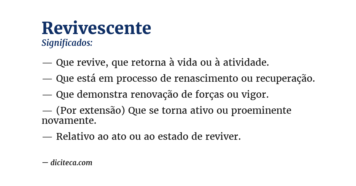 Significado de revivescente