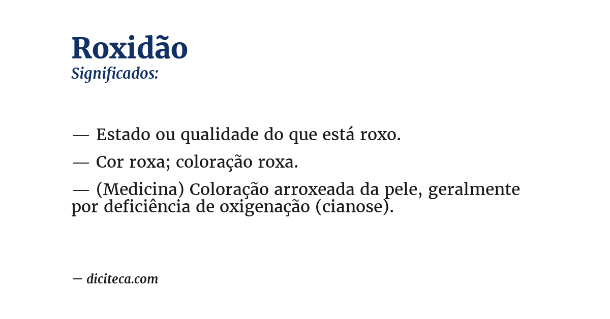 Significado de roxidão