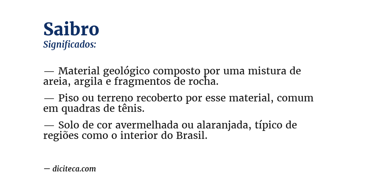 Significado de saibro