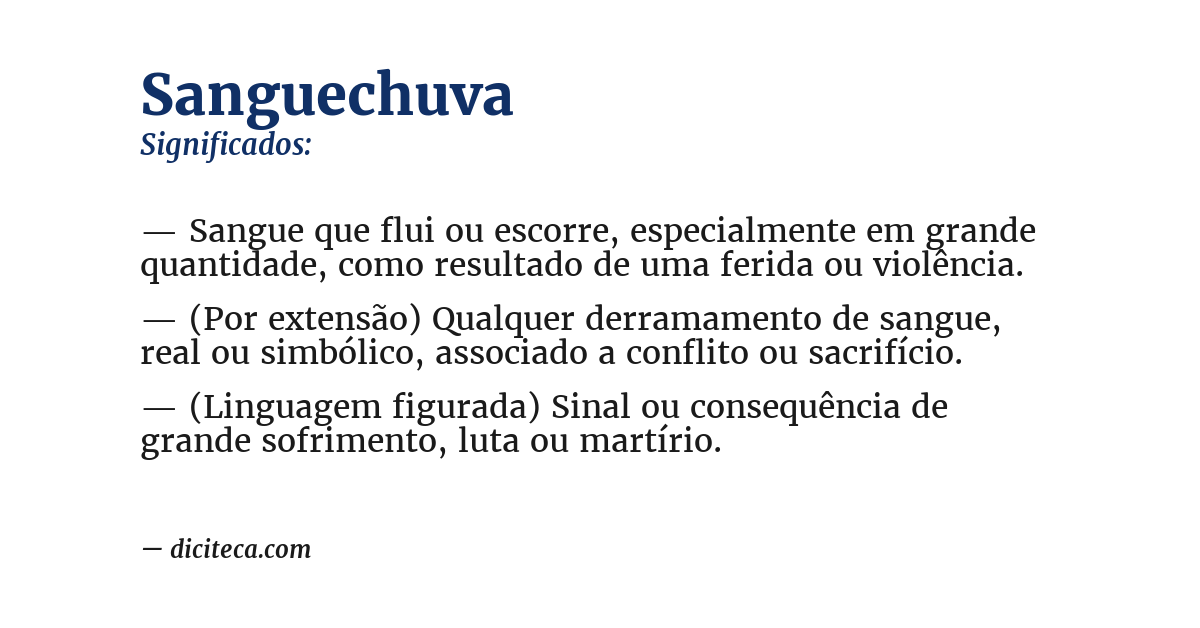 Significado de sanguechuva