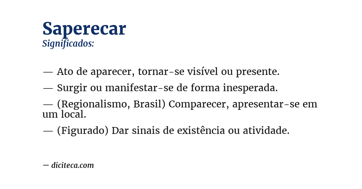 Significado de saperecar