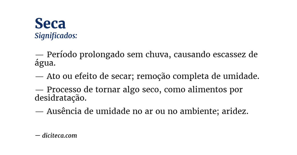 Significado de seca