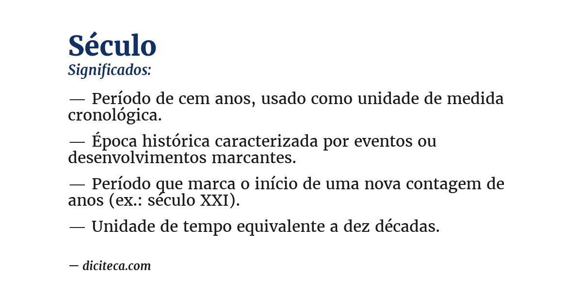 Significado de século