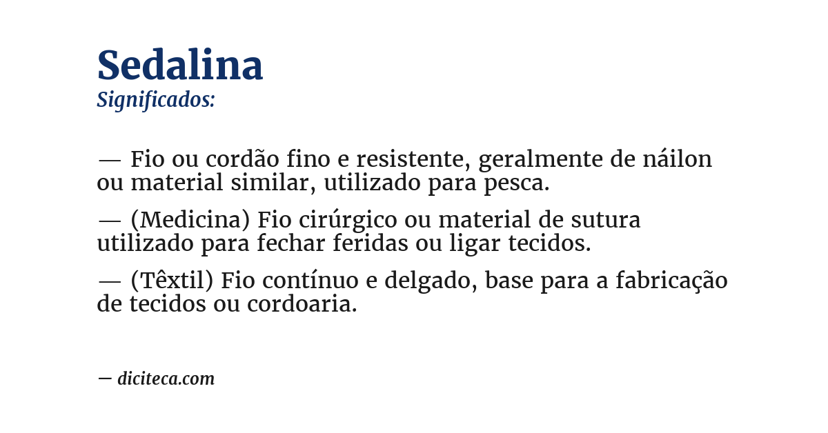 Significado de sedalina