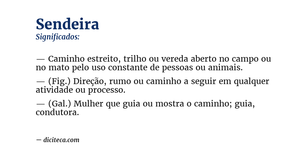 Significado de sendeira