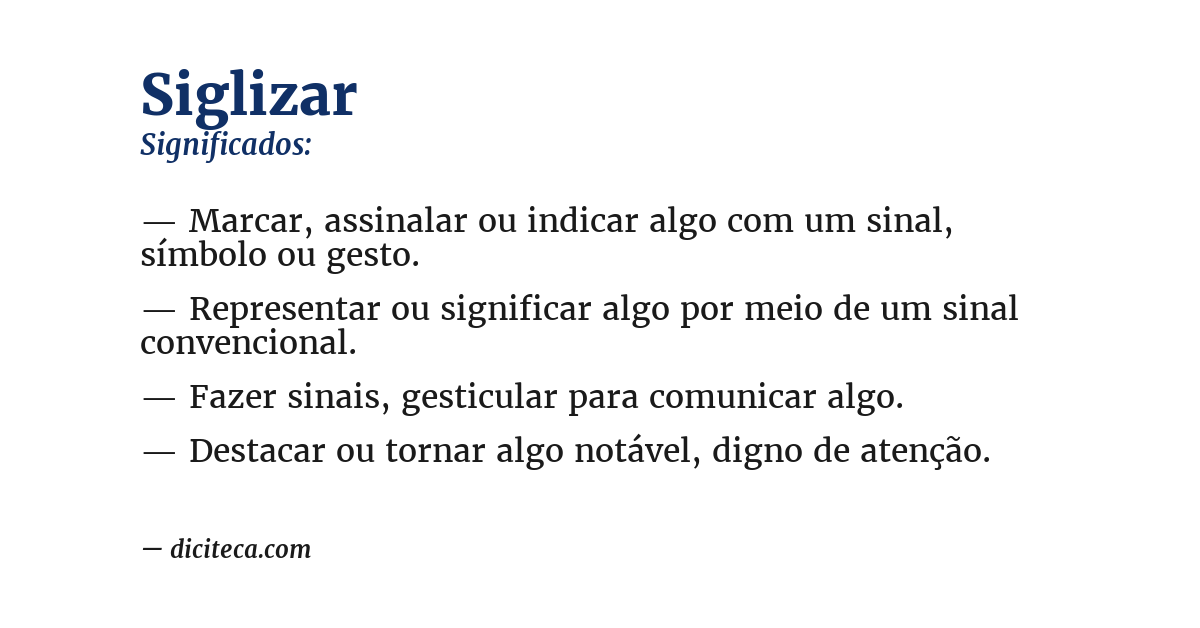 Significado de siglizar