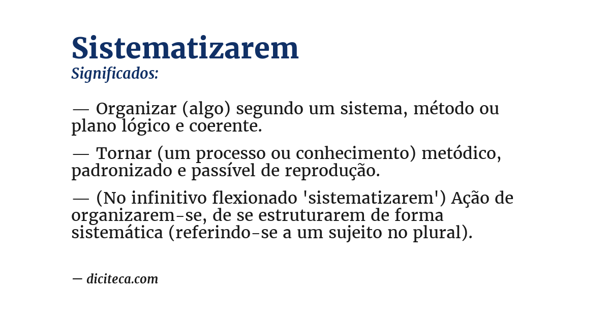 Significado de sistematizarem