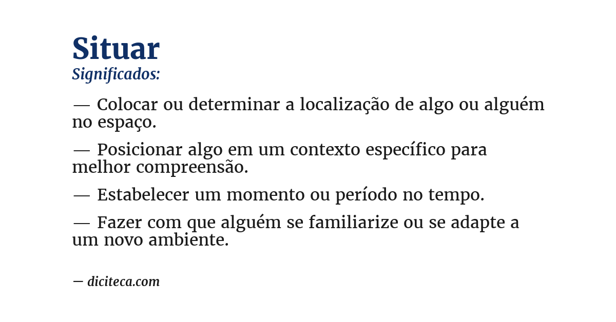 Significado de situar
