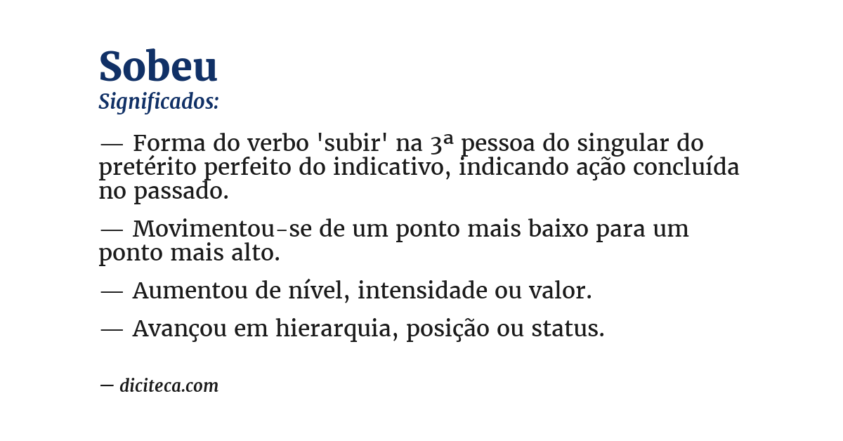 Significado de sobeu