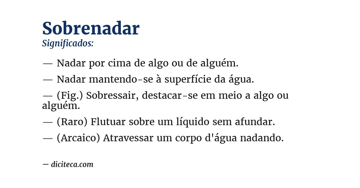 Significado de sobrenadar
