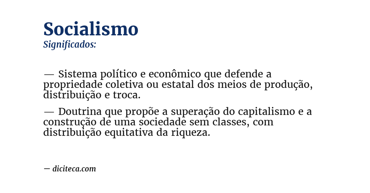 Significado de socialismo