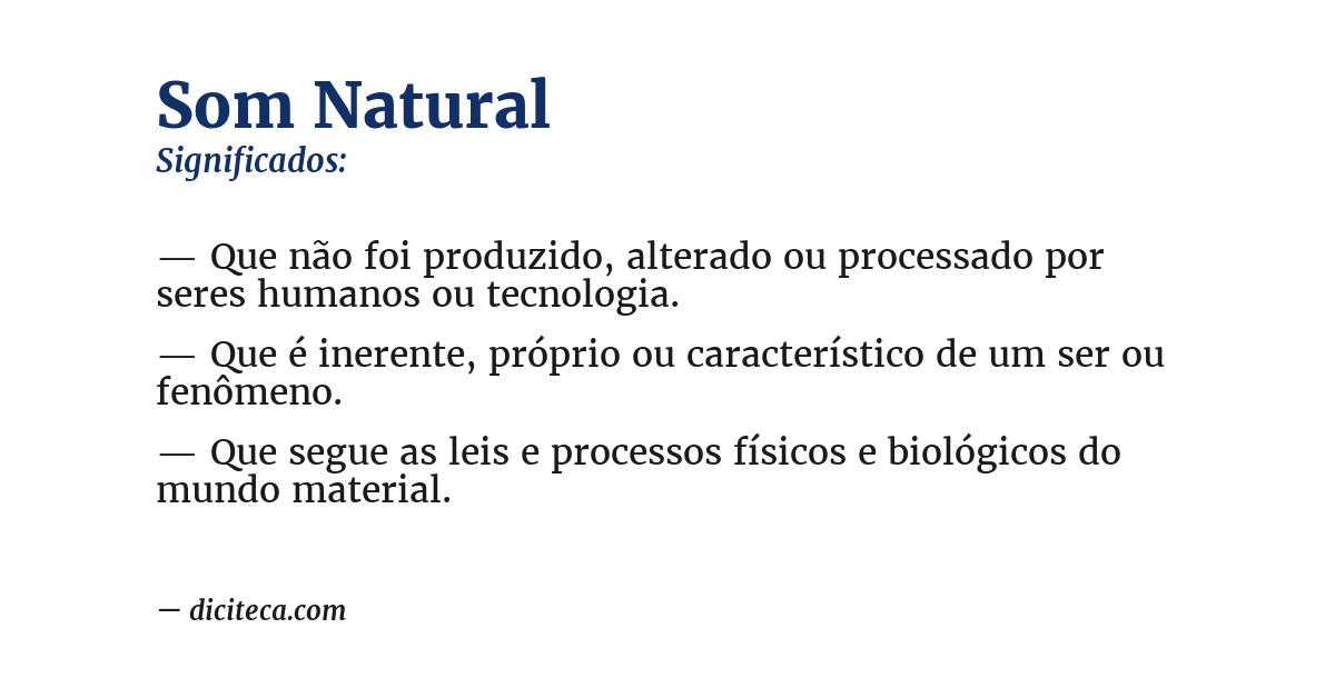 Significado de som natural