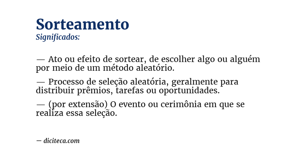 Significado de sorteamento