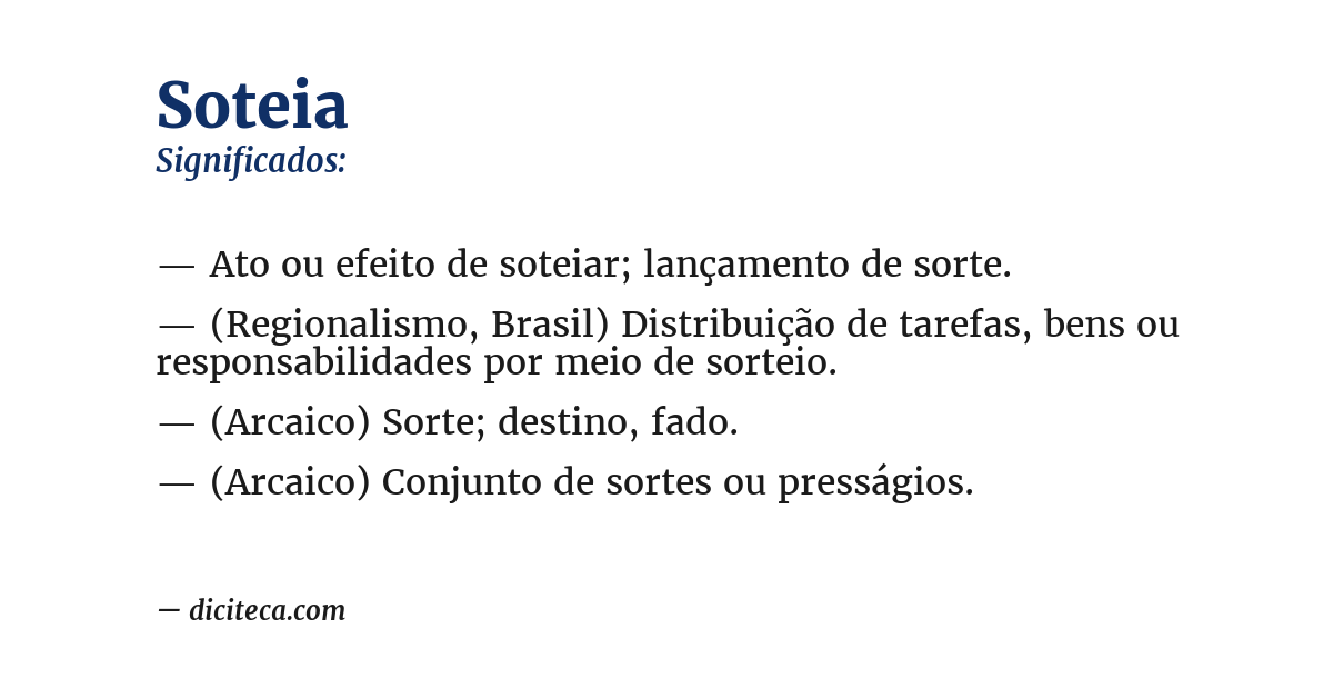 Significado de soteia