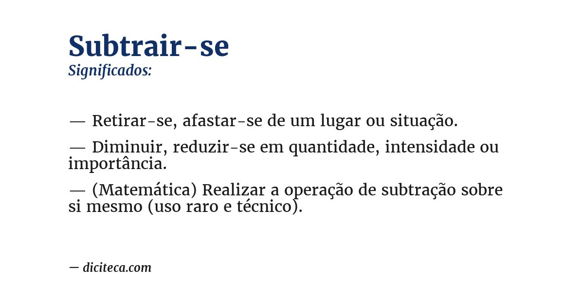 Significado de subtrair-se