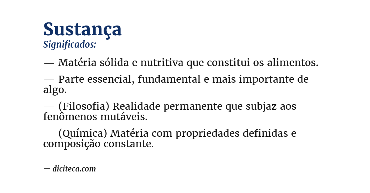 Significado de sustança