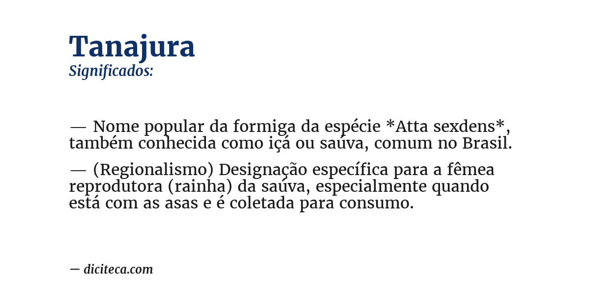 Significado de tanajura