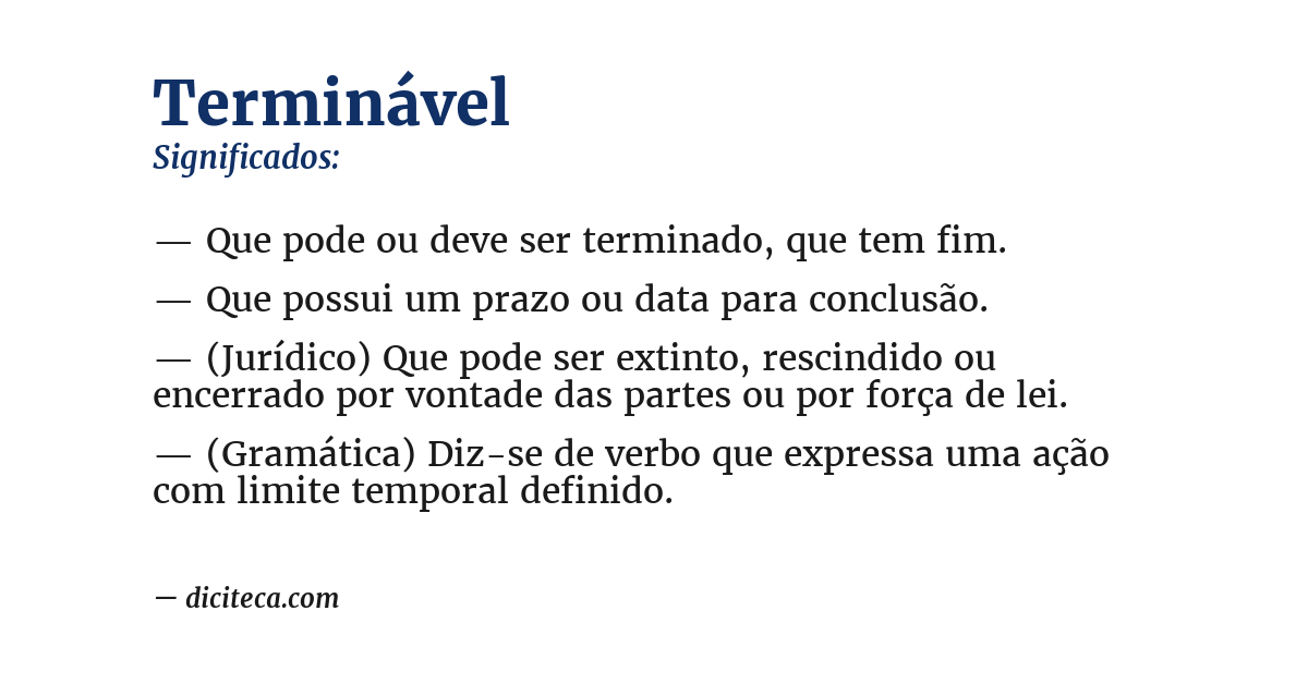 Significado de terminável