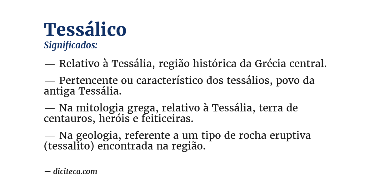 Significado de tessálico