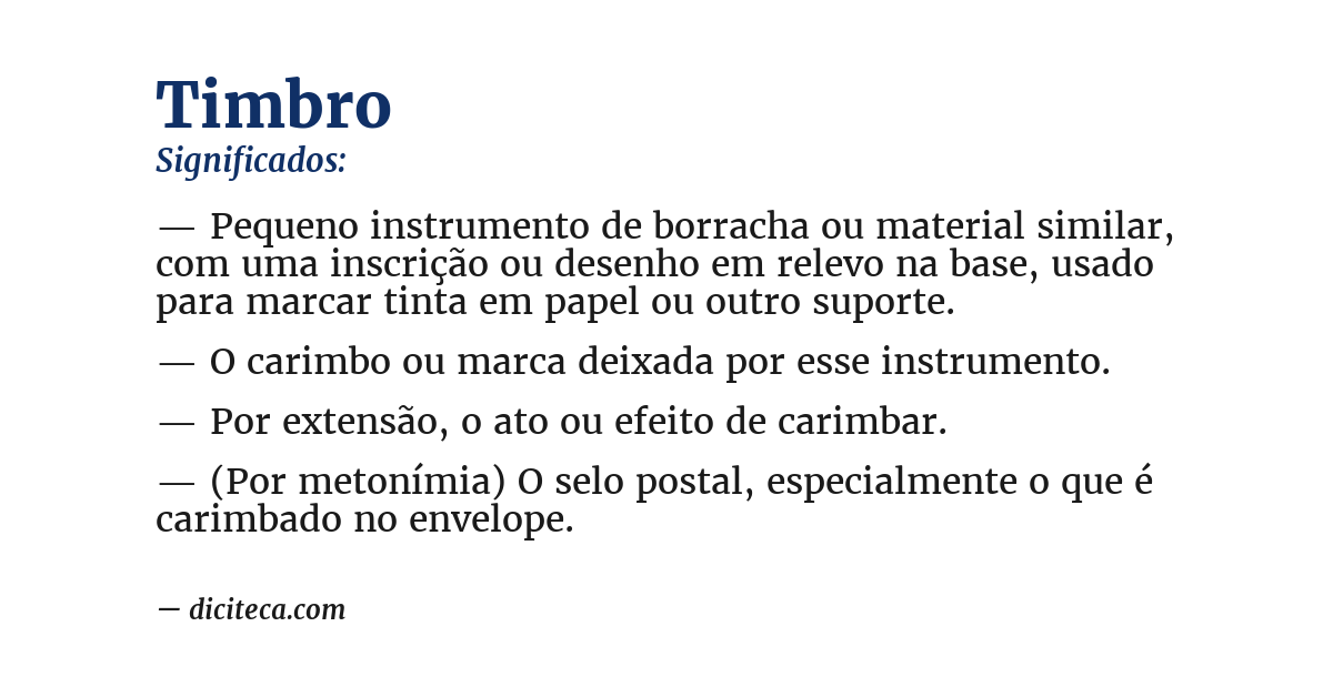 Significado de timbro