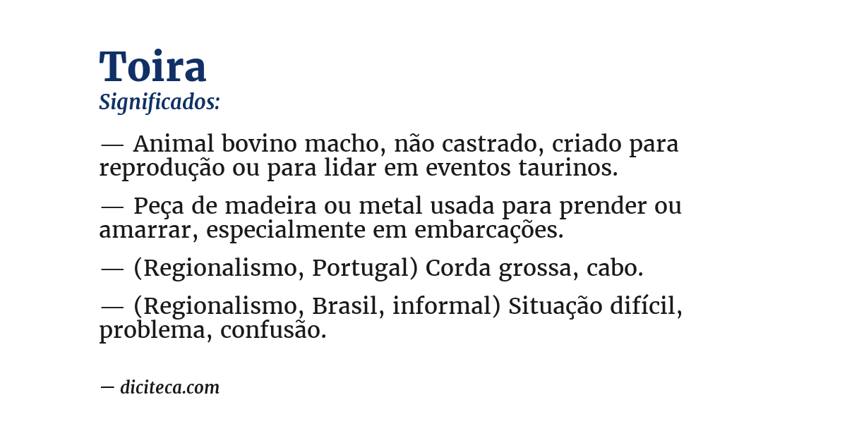 Significado de toira