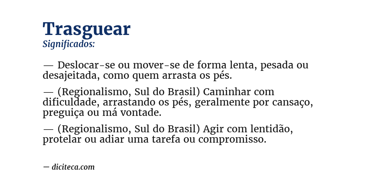Significado de trasguear