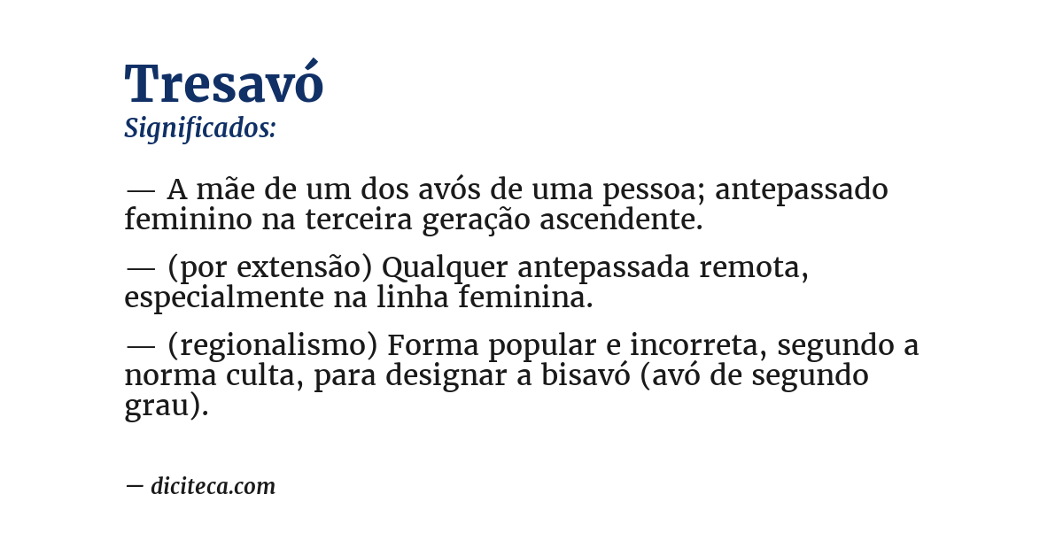 Significado de tresavó