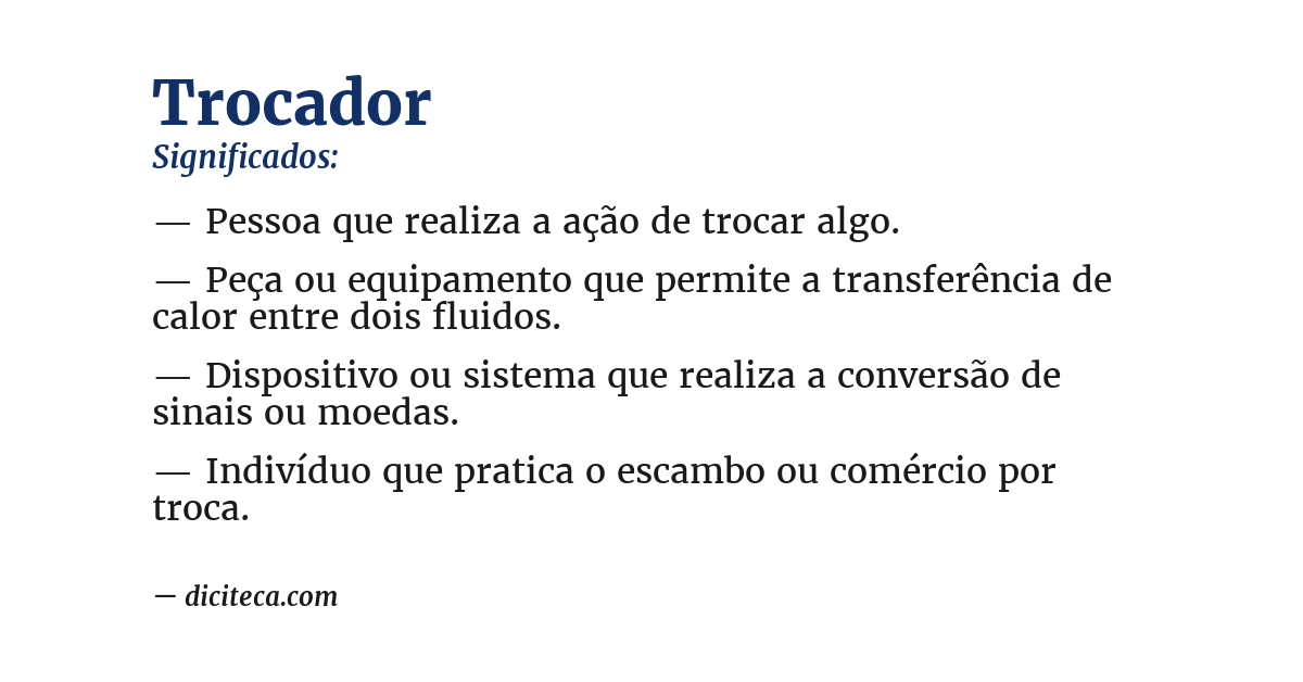 Significado de trocador