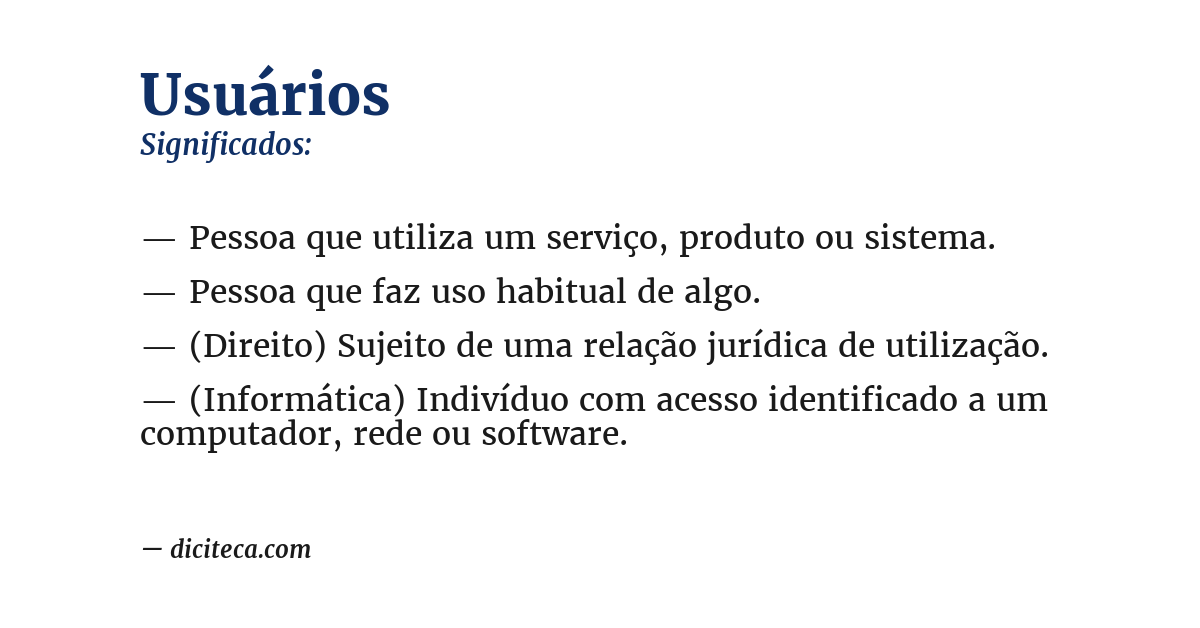 Significado de usuários