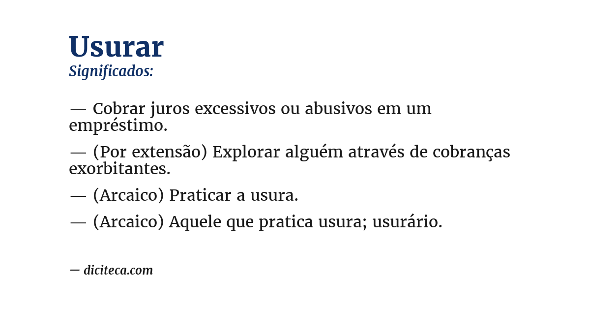 Significado de usurar