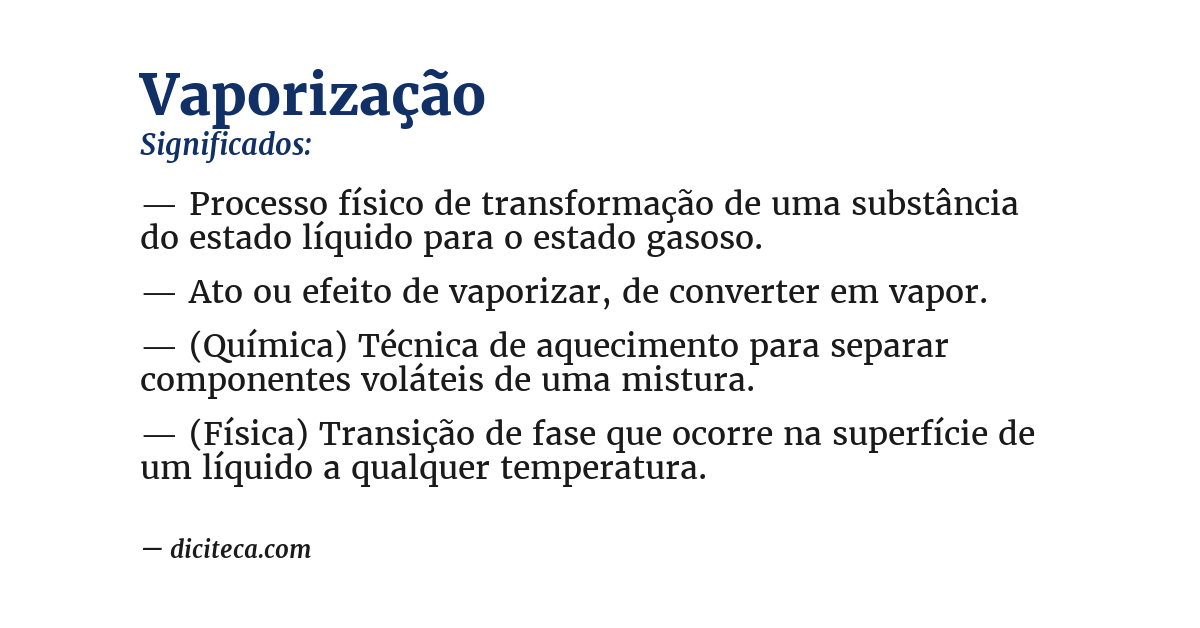 Significado de vaporização