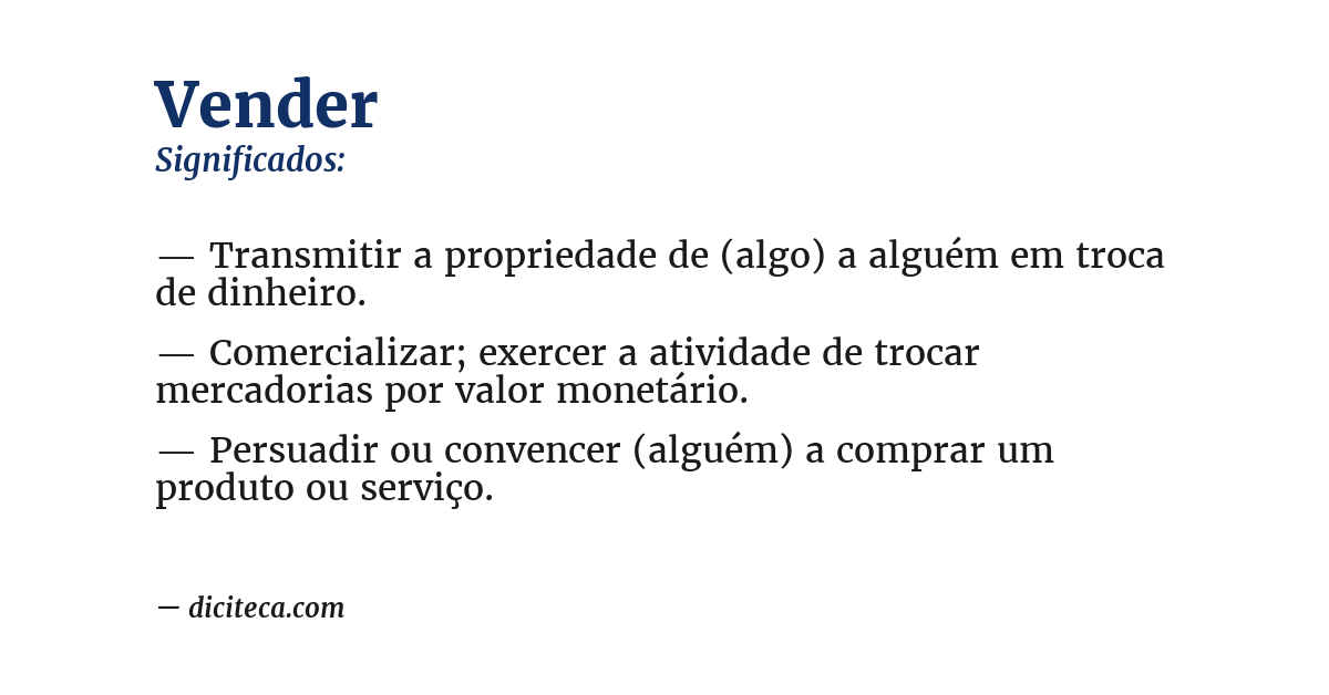 Significado de vender