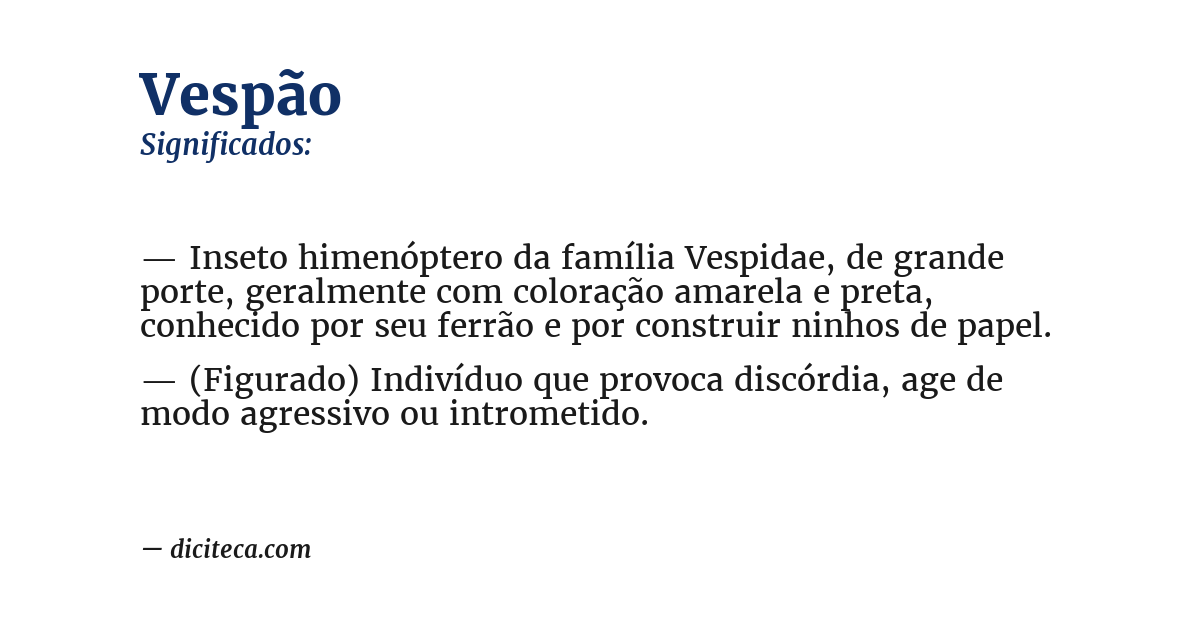 Significado de vespão