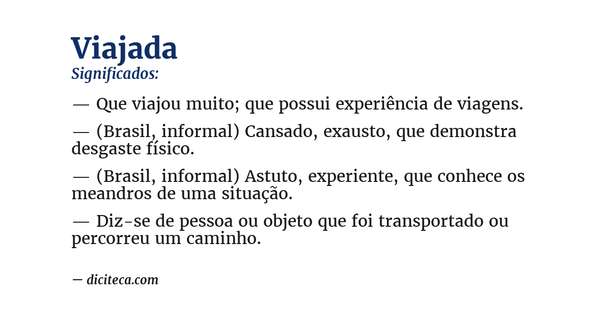 Significado de viajada