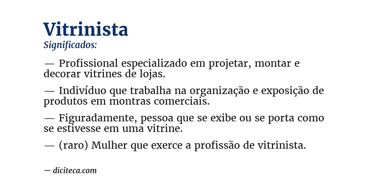 Significado de vitrinista