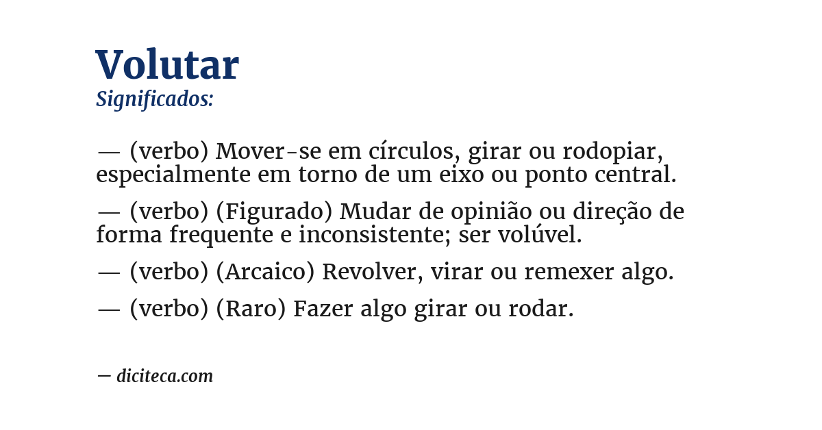 Significado de volutar