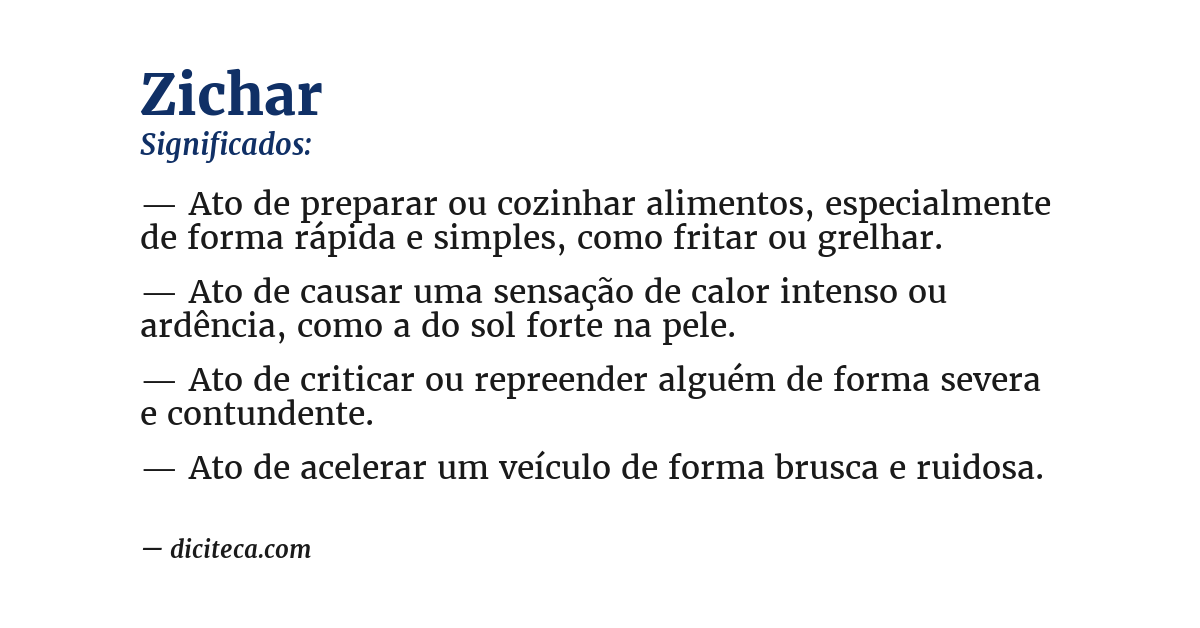 Significado de zichar