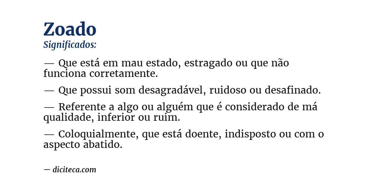 Significado de zoado