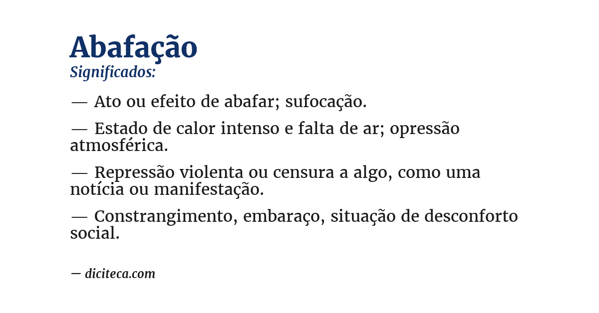 Significado de abafação