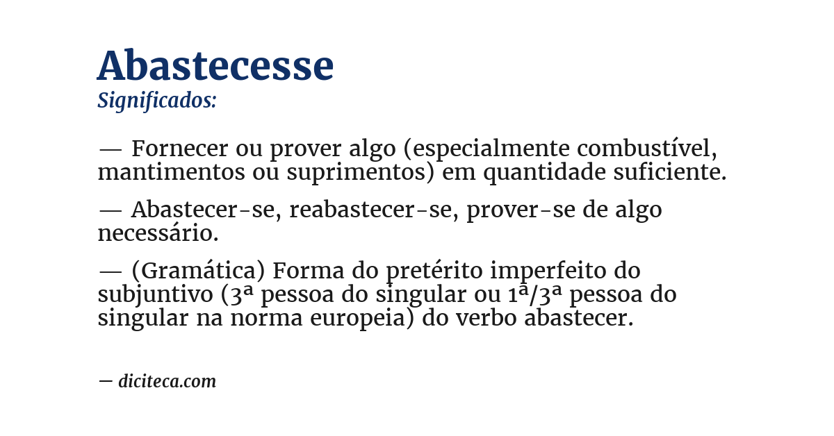 Significado de abastecesse